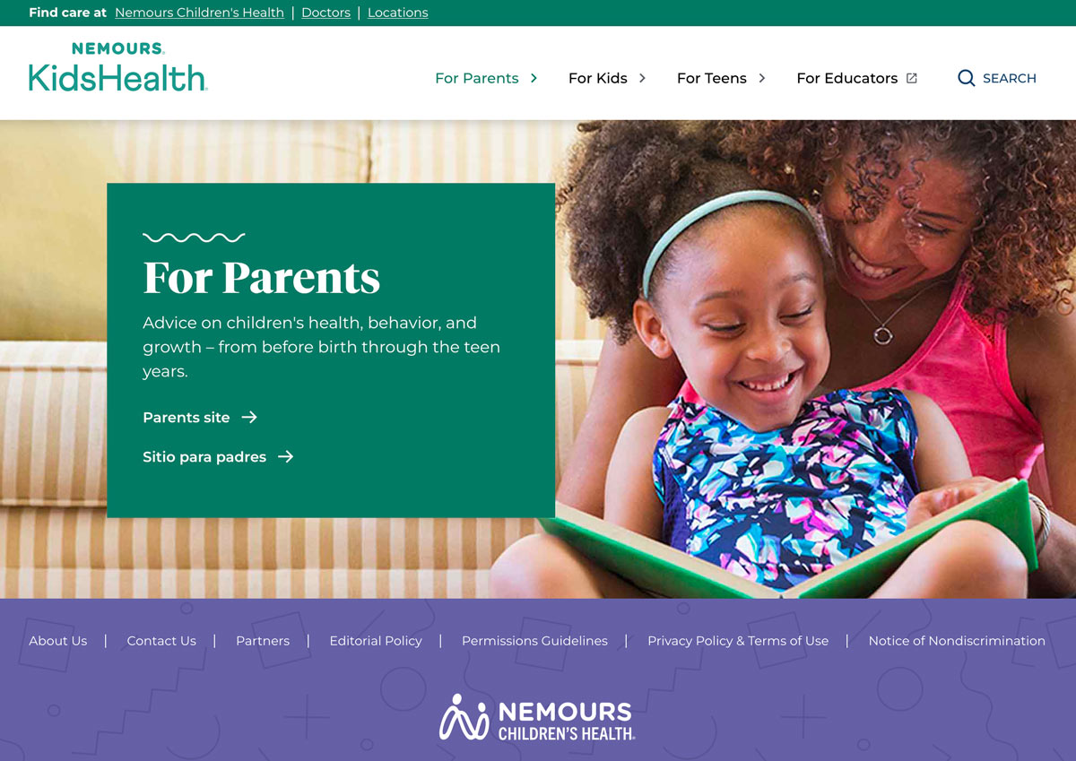 Nemours KidsHealth Website